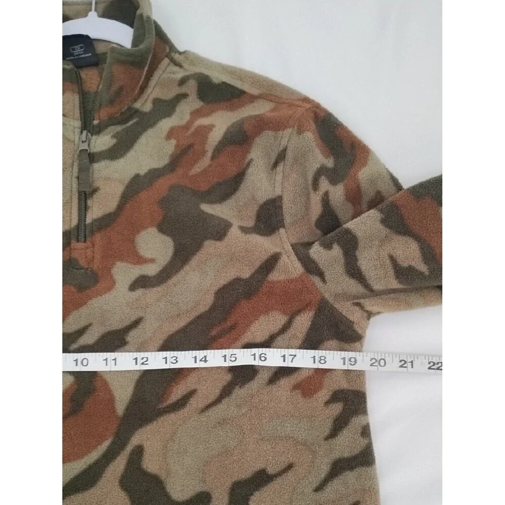 STARTER Men's Camo Quarter-Zip Pullover in Brown and Green Small